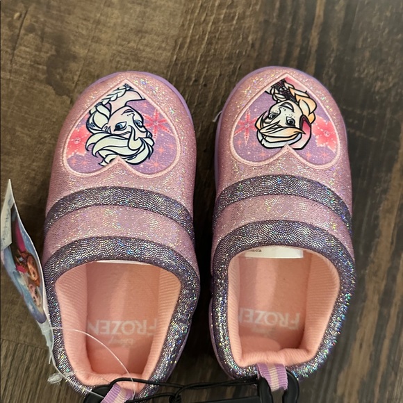 Disney Frozen Purple Glitter Slip-on Shoes (Indoor/Ourdoor) Toddler 7/8 - Picture 2 of 3